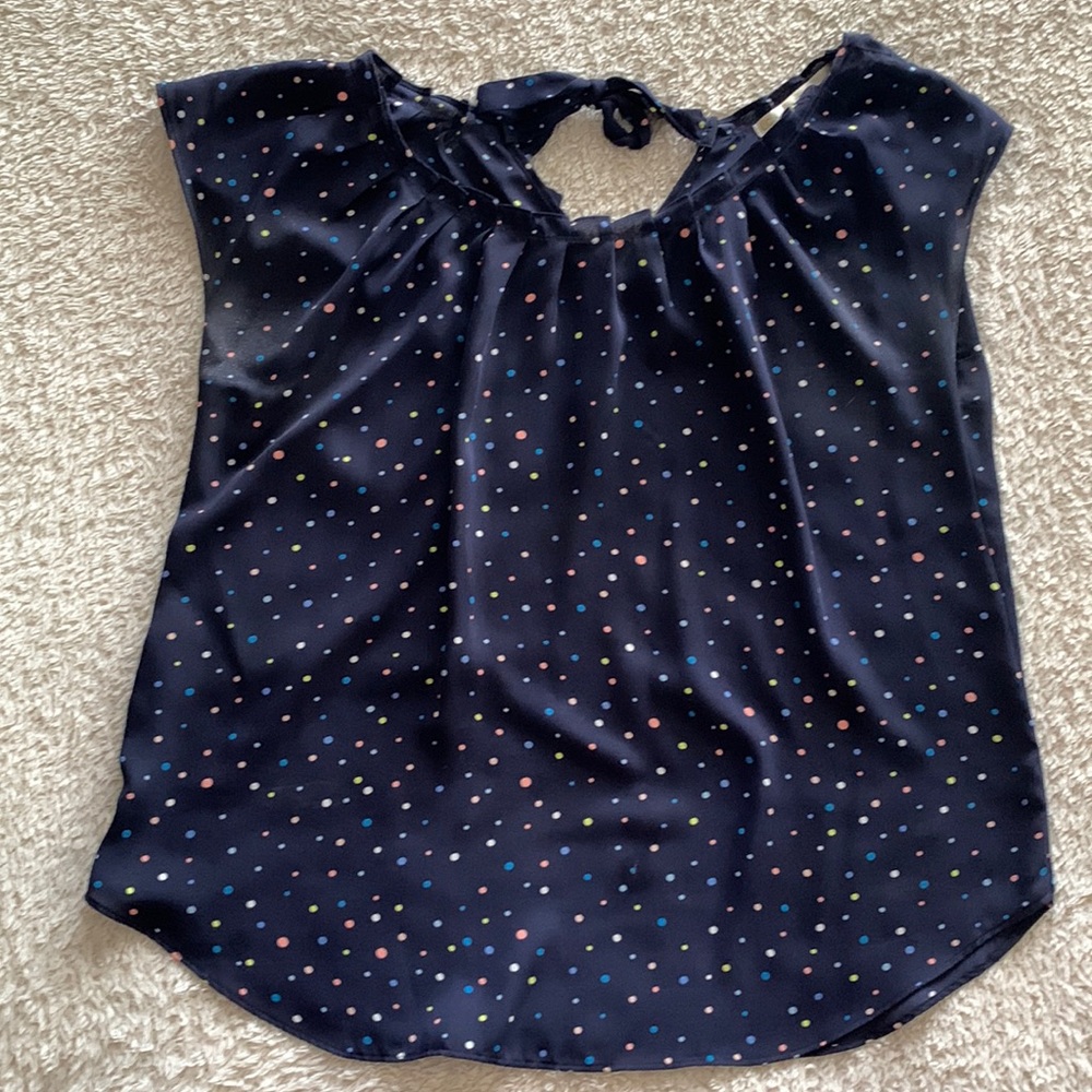 Navy Poke-a-Dot Tank Top